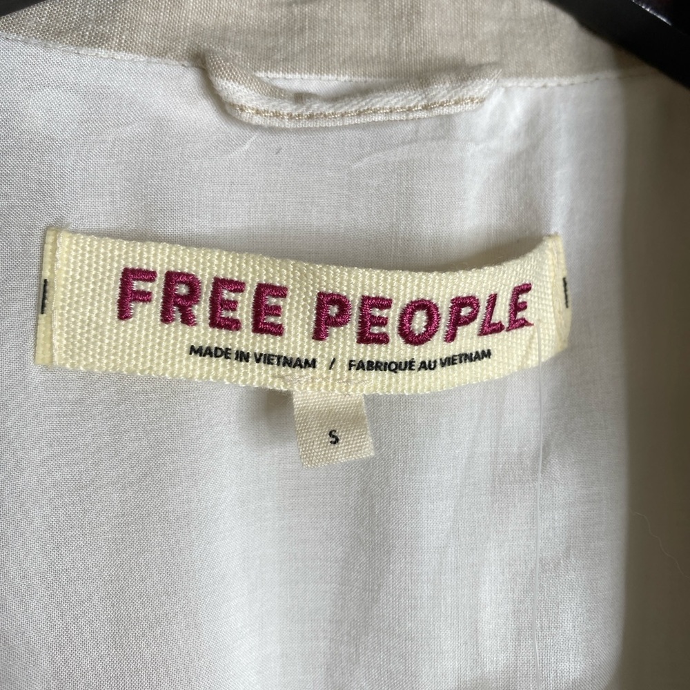 NEW FREE PEOPLE fern blazer in dusty beige $198‎ cotton cinched with tag small - Picture 6 of 9